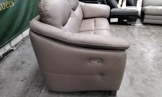 QUALITY BRITISH DESIGNER G PLAN MANUFACTURED JACKSON 3 SEATER ELECTRIC RECLINER DBL SOFA - CAPRI MUSHROOM LEATHER 