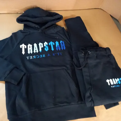 TRAPSTAR BLACK HOODIE AND JOGGERS - S