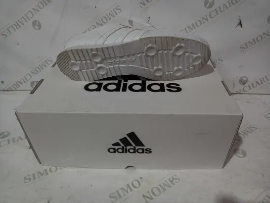 BOXED PAIR OF ADIDAS TRAINERS IN WHITE UK SIZE 9