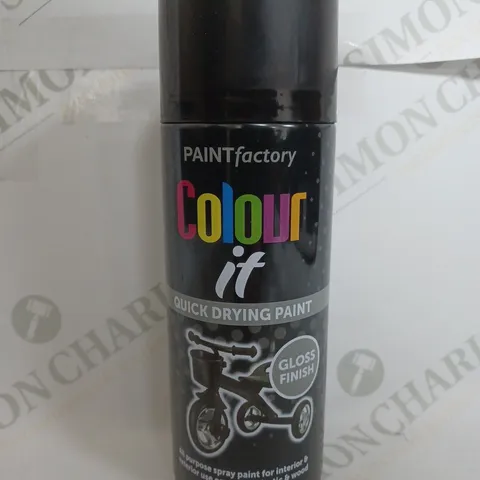 BOX OF 12 PAINT FACTORY COLOUR IT QUICK DRYING PAINT JET BLACK