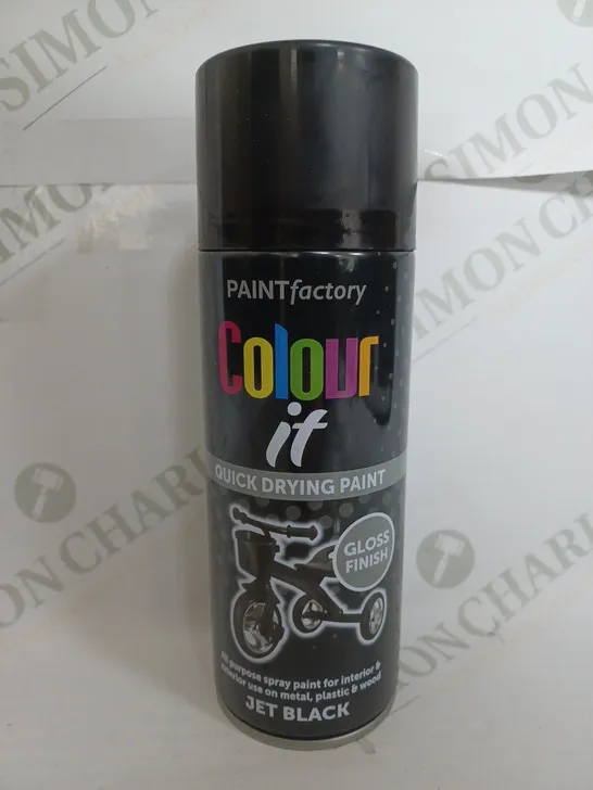 BOX OF 12 PAINT FACTORY COLOUR IT QUICK DRYING PAINT JET BLACK