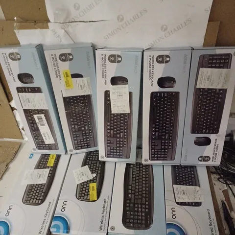 LOT OF 9 ASSORTED KEYBOARDS BOTH WIRED AND WIRELESS