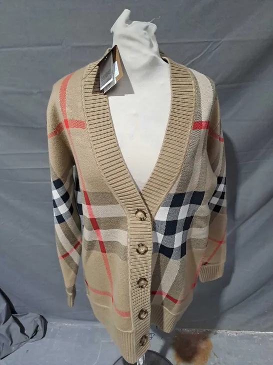 BURBERRY KNITTED BUTTONED CARDIGAN SIZE S