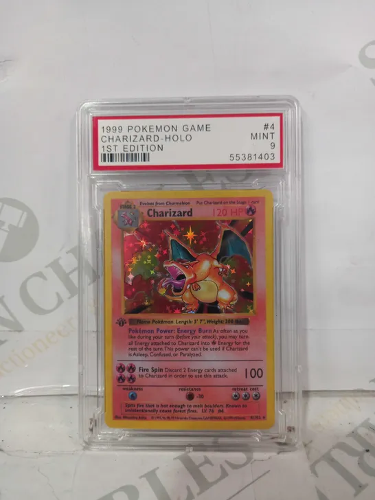 POKÉMON FRAMED TRADING CARD - CHARIZARD HOLO 1ST EDITION (1999)- REPLICA