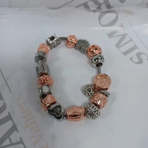 CLEAR CRYSTAL CHARM BRACELET & ASSORTED CHARMS