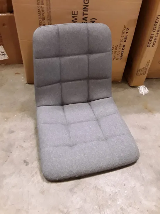 BOXED SET OF 2 GREY FABRIC DINING CHAIRS