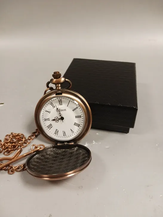 MENS EDISON POCKET WATCH WITH CHAIN