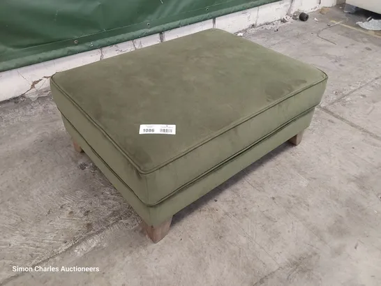 QUALITY BRITISH DESIGNER LOUNGE Co.BRIONY FOOTSTOOL GREEN PLUSH FABRIC 