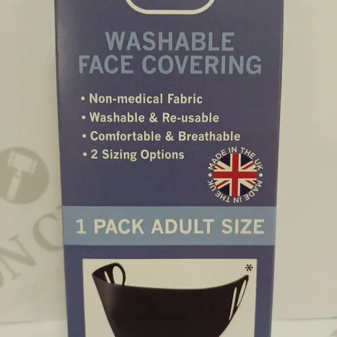 BOX OF APPROXIMATELY 50 QUEST WASHABLE FACE COVERINGS