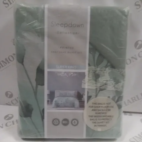 SLEEPDOWN BOTANICALS LEAVES SUPER KING DUVET SET