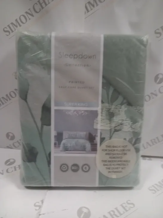 SLEEPDOWN BOTANICALS LEAVES SUPER KING DUVET SET