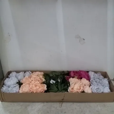 BOXED BRAND NEW 68CM PEONY SPRAY WITH 1FLOWER 1BUD AND 5 LEAVES (LIGHT PURPLE) SILK FLOWERS 