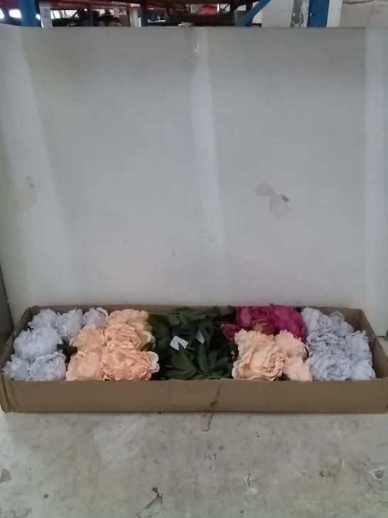 BOXED BRAND NEW 68CM PEONY SPRAY WITH 1FLOWER 1BUD AND 5 LEAVES (LIGHT PURPLE) SILK FLOWERS 