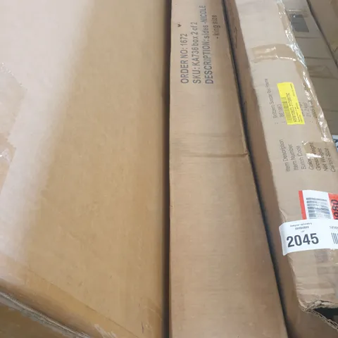 BOXED NICOLE KING SIZE HEADBOARD IN GREY (2 BOXES)