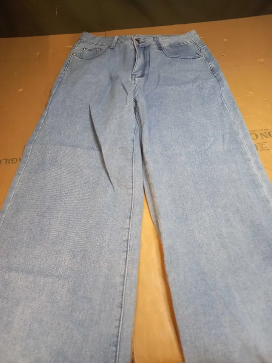 UNBRANDED WASHED DENIM BAGGY JEANS - LARGE