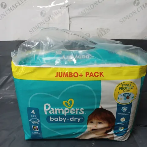 PAMPERS BABY DRY SIZE 4 NAPPIES 84 PACK