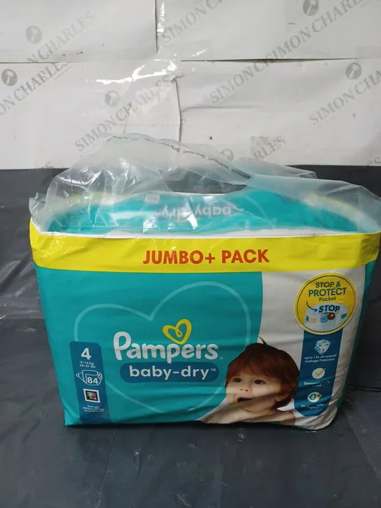 PAMPERS BABY DRY SIZE 4 NAPPIES 84 PACK