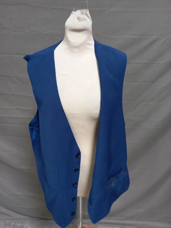 MOSS TAILORED FIT BLUE WAIST COAT - 48R