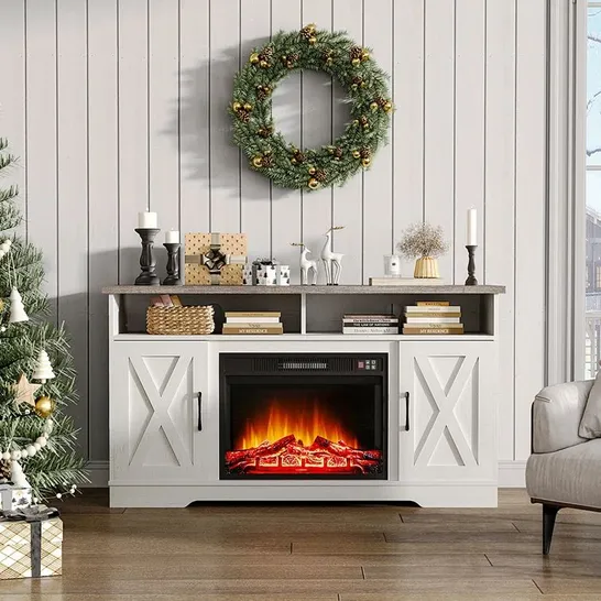 BOXED BARVOY 70" TV STAND WITH FIREPLACE (2 BOXES)