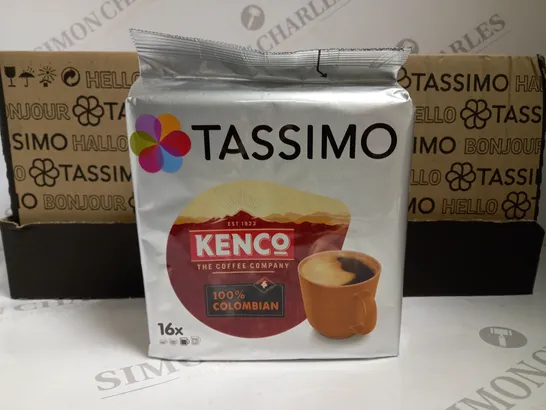 BOX OF APPROX 5 X 16 KENCO TASSIMO PURE COLOMBIAN COFFEE PODS