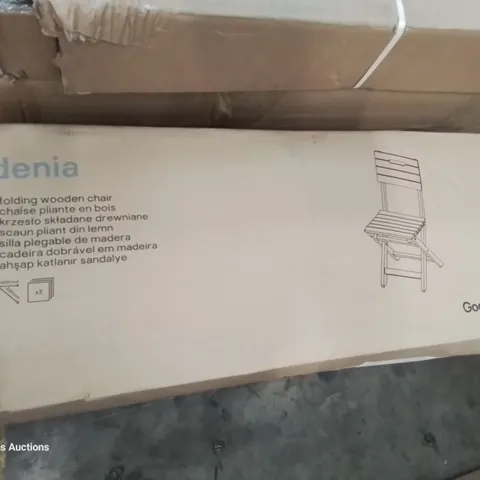 BOXED PAIR OF GOODHOME DENIA FOLDING WOODEN CHAIRS 