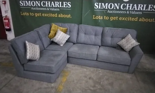 DESIGNER GREY FABRIC CORNER SOFA