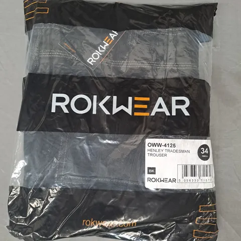 ROKWEAR HENLEY TRADESMAN TROUSERS IN BLACK SIZE 34 SMALL