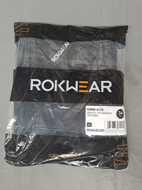 ROKWEAR HENLEY TRADESMAN TROUSERS IN BLACK SIZE 34 SMALL