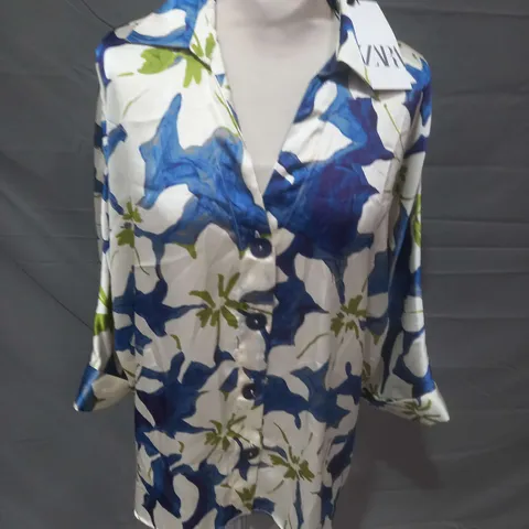 ZARA FLORAL BLOUSE - UK S