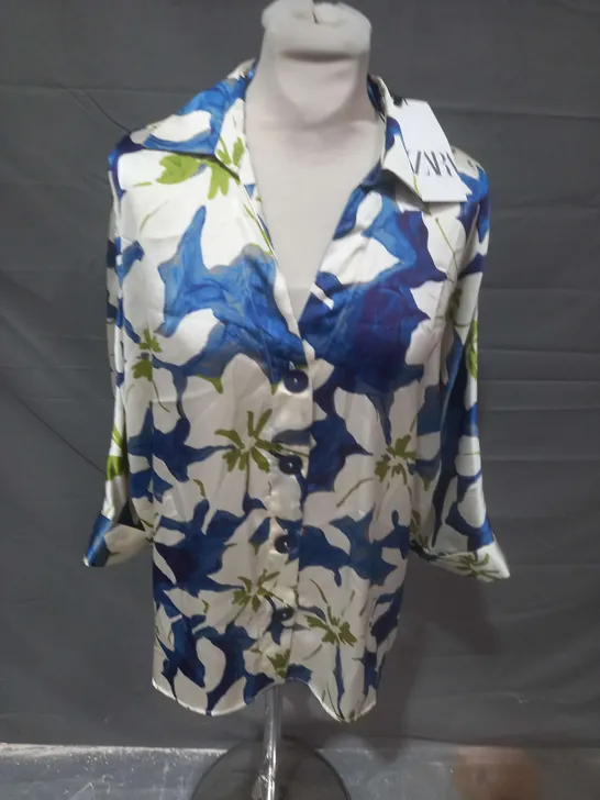 ZARA FLORAL BLOUSE - UK S