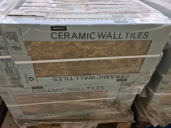 PALLET OF APPROXIMATELY 40 BRAND NEW CARTONS OF 5 SIENA BROWN MARBLE EFFECT CERAMIC TILES - 60X30CM