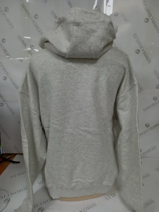 ADANOLA SPORTS EMBROIDED OVERSIZD HOODIE IN LIGHT GREY MELANGE - XS