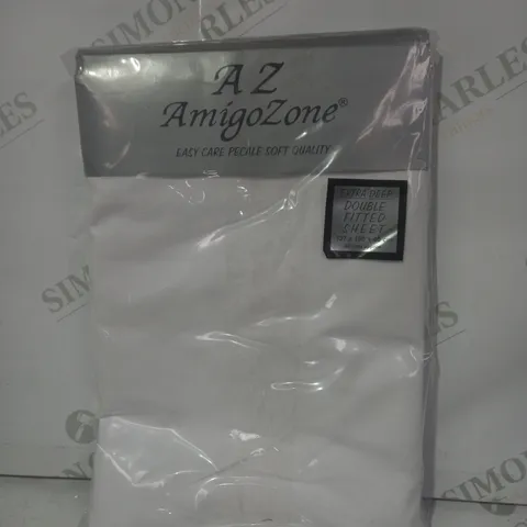 AMIGO ZONE EASY CARE PECALE SOFT QUALITY EXTRA DEEP DOUBLE FITTED SHEET