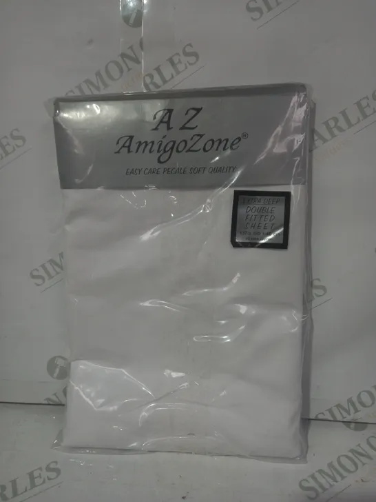 AMIGO ZONE EASY CARE PECALE SOFT QUALITY EXTRA DEEP DOUBLE FITTED SHEET