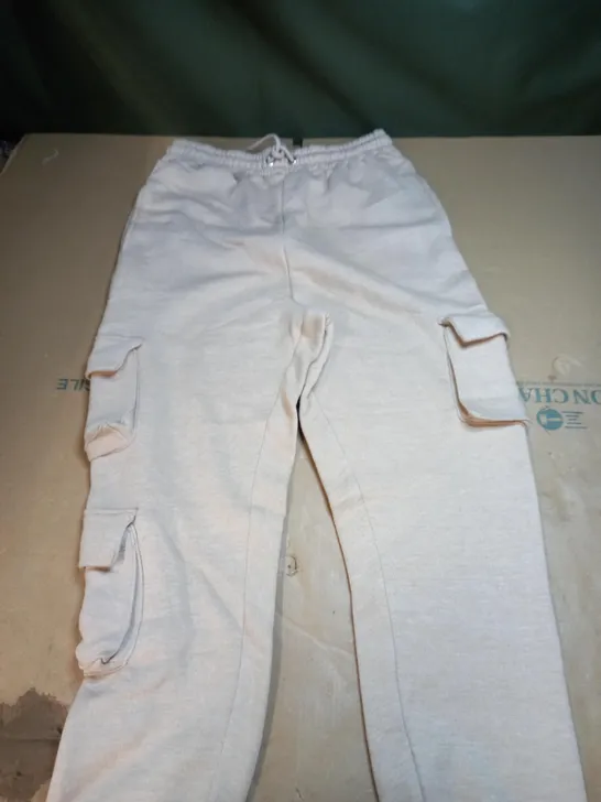 MYSTERY CREAM DRAWSTRING JOGGING BOTTOMS - M