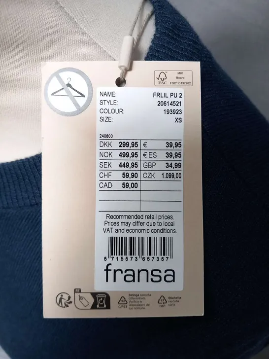 BRAND NEW BAGGED FRANSA FRLIL PU 2 NAVY SIZE XXL