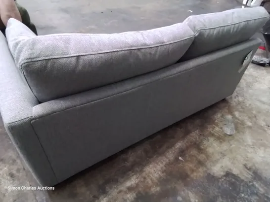 QUALITY BRITISH DESIGNER LOUNGE Co. TWO SEATER SECTION GREY FABRIC 