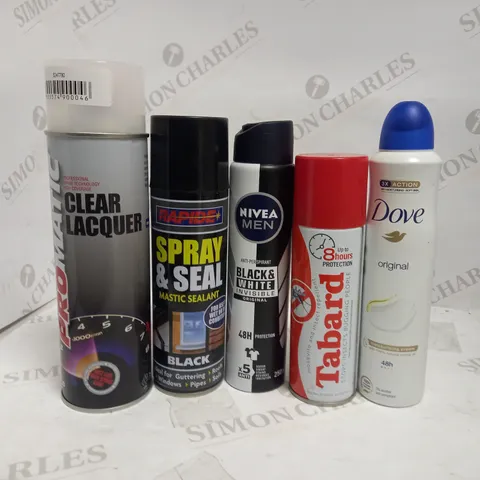 LOT OF APPROXIMATELY 18 ASSORTED AEROSOLS, TO INCLUDE DEODORANT, LACQUER, SEALANT, ETC - COLLECTION ONLY