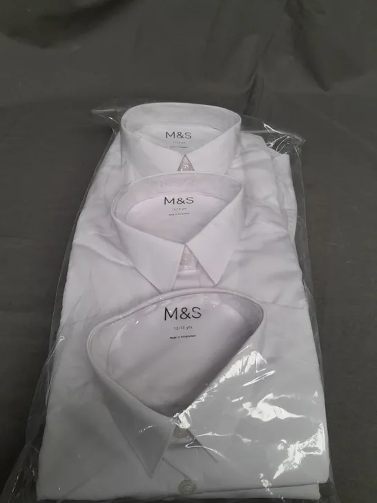 SEALED M&S SET OF 5 SCHOOL SHIRTS - 12-13 YEARS