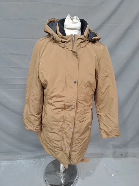 CENTIGRADE WATERPROOF HOODED PARKA COAT IN MUSHROOM -MEDIUM