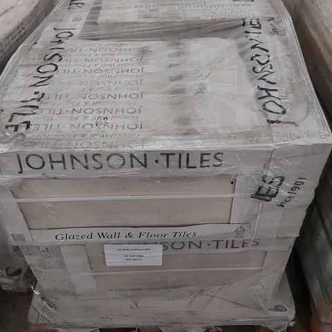 PALLET CONTAINING 40 CARTONS OF JOHNSONS SHERWOOD HAZE TILES - 5 PER PACK / 597X297X10MM