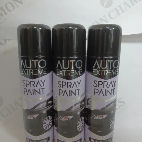 BOX OF 24 AUTO EXTREME SPRAY PAINT IN BLACK SATIN