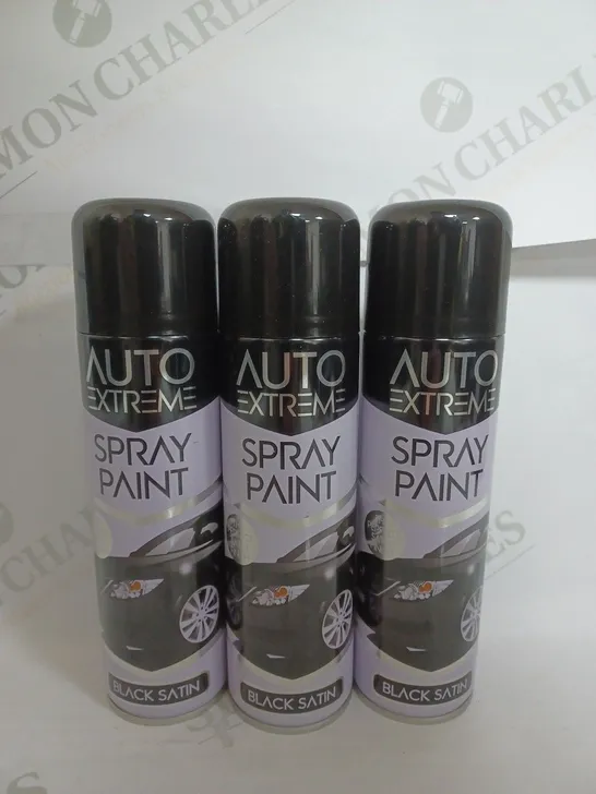 BOX OF 24 AUTO EXTREME SPRAY PAINT IN BLACK SATIN