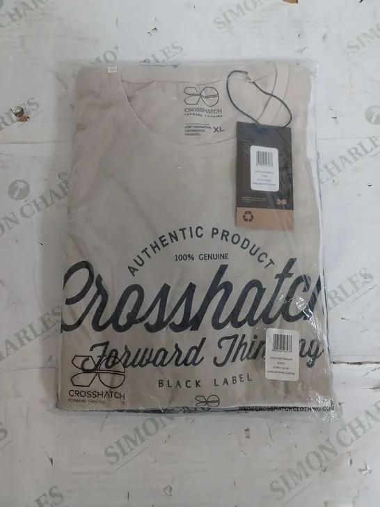 SEALED CROSSHATCH SET OF 4 T-SHIRTS IN BEIGE, WHITE , GREY & NAVY - XL