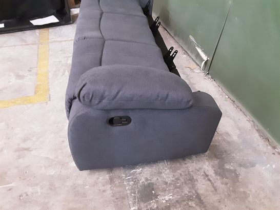 DESIGNER GREY FABRIC 3-SEATER SOFA - MANUAL RECLINE - MISSING BACKS