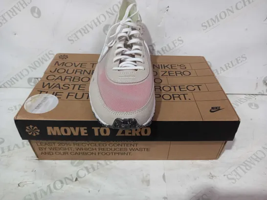 BOXED PAIR OF NIKE WAFFLE ONE CRATER SHOES IN CREAM/WHITE/ORANGE UK SIZE 7.5