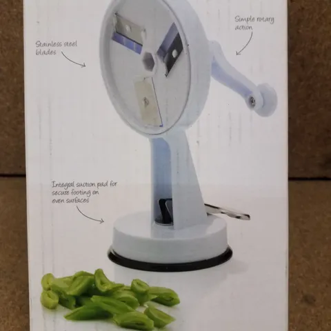 BOXED TRADITIONAL STYLE ROTARY BEAN SLICER