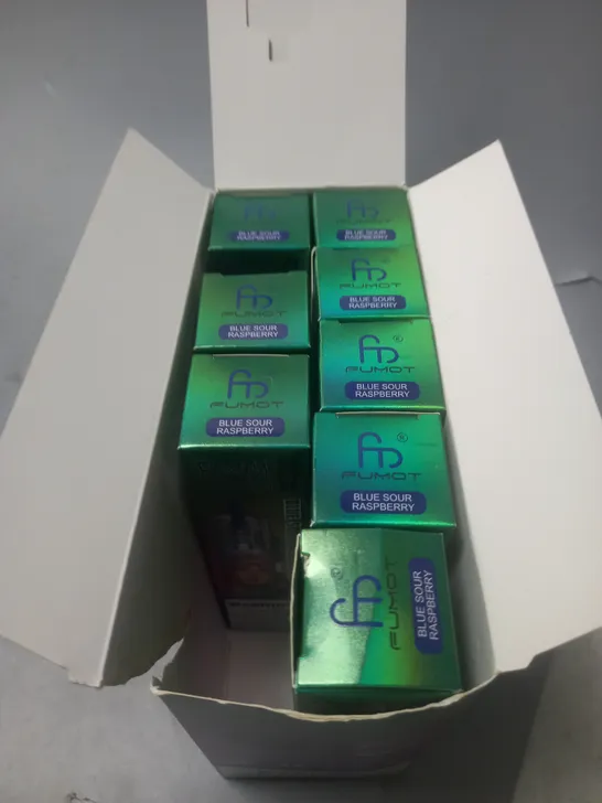  BOXED R AND M TORNADO DISPOSABLE VAPES - BLUE SOUR RASPBERRY - 8 PER BOX