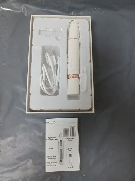 BOXED SIMPLY BEAUTY 2 IN 1 SUPER SMOOTH FACE & BROWS HAIR REMOVER, WHITE