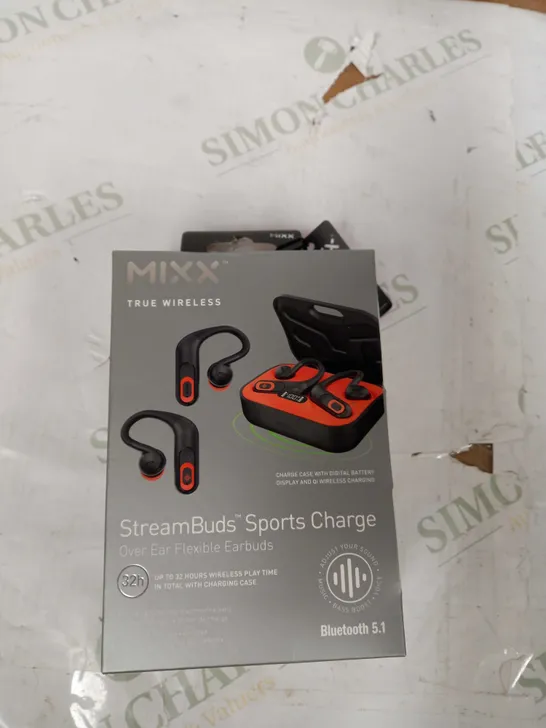 MIXX STREAMBUDS SPORTS CHARGE OVER EAR FLEXIBLE EARBUDS